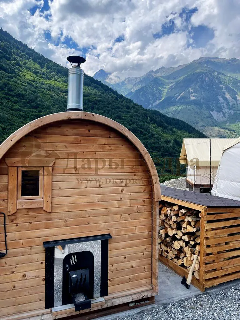 Баня-бочка буханка из кедра 3 метра